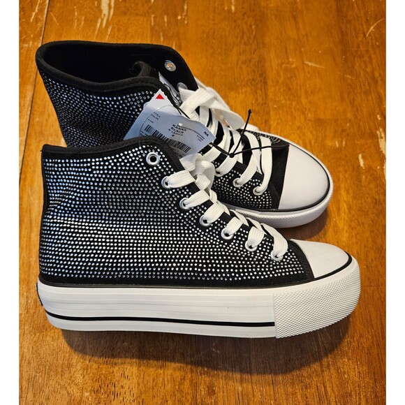 Size 8 Hightop Sneakers Rhinestone Sparkly New w/ Tags Rock & Candy Converse - Picture 1 of 12